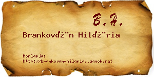 Brankován Hilária névjegykártya